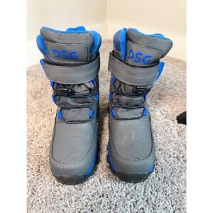 DSG Boys Menace Snow Boots Size 3 Gray Blue Winter Waterproof